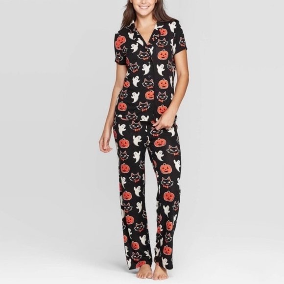 munki munki Other - NEW Nite Nite Munki Munki Black Cat Pajama Set S